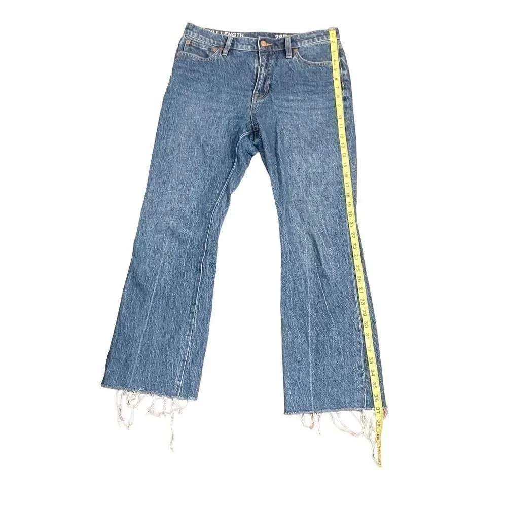 J. Crew Full-Length Demi-Boot Jean in Kamari Wash Raw Hem Women’s Size 28 Petite